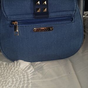Mudd Blue Backpack with Gold Accents